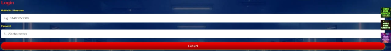 MethSpin login screen